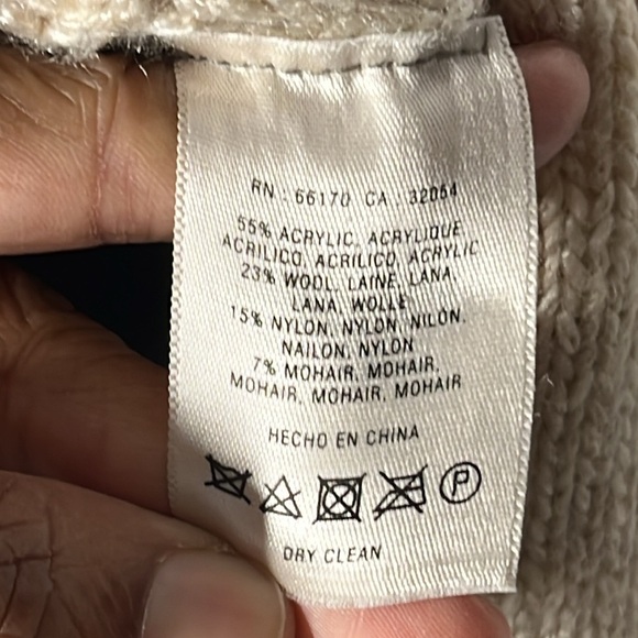 Anthropologie Angel of the North Tan Waffle Knit Cowl Neck Sweater Size M - Picture 7 of 7